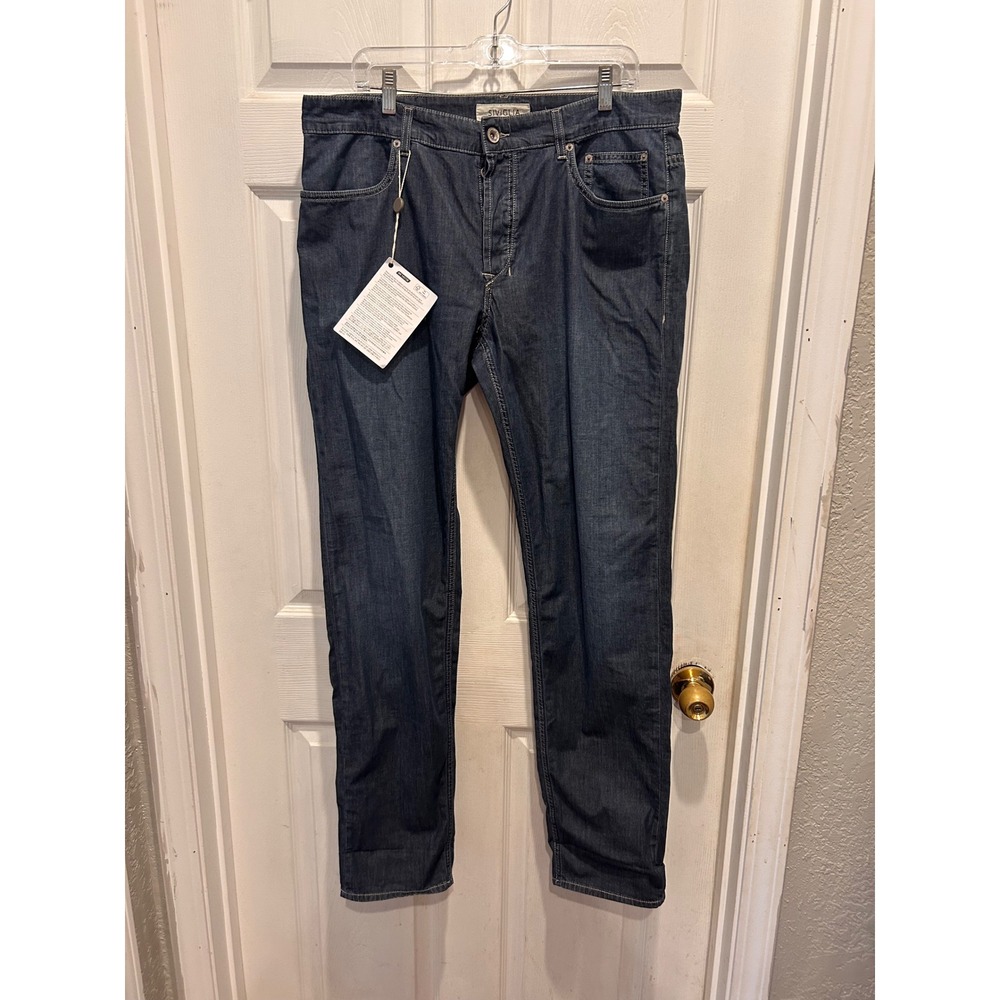 Siviglia Mens 40 Medium Wash Straight Leg Stretch Denim Jeans Made in Italy NEW